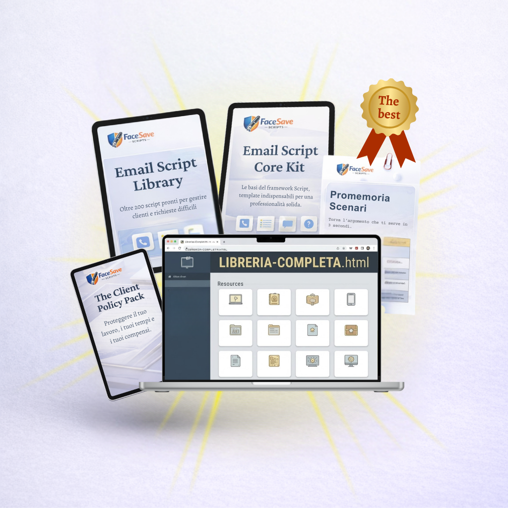 FaceSave Scripts Ultimate — Il sistema completo di email script per freelance
